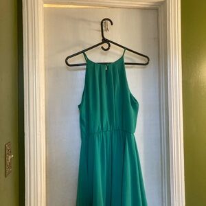 Elegant Green Sleeveless Mini Dress
